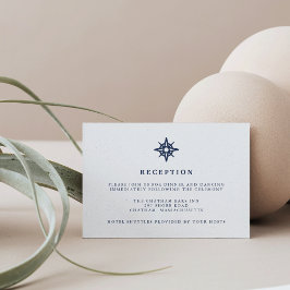 Maritiem | Trouwontvangstkaart met scheepskompas Kaart