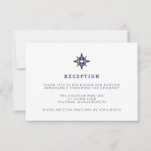 Maritiem | Trouwontvangstkaart met scheepskompas Kaart (Voorkant)