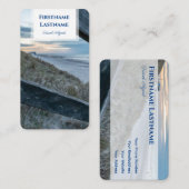 Maritiem zand duin strand zonsondergang reisagent  visitekaartje (Voorkant / Achterkant)