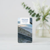 Maritiem zand duin strand zonsondergang reisagent  visitekaartje (Staand voorkant)