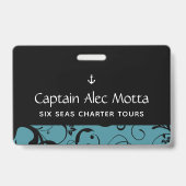 Maritieme Anker Pro Damast Badge (Achterkant)