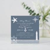 Maritieme baby shower uitnodiging (Staand voorkant)