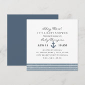 Maritieme babyshower uitnodiging (Voorkant / Achterkant)