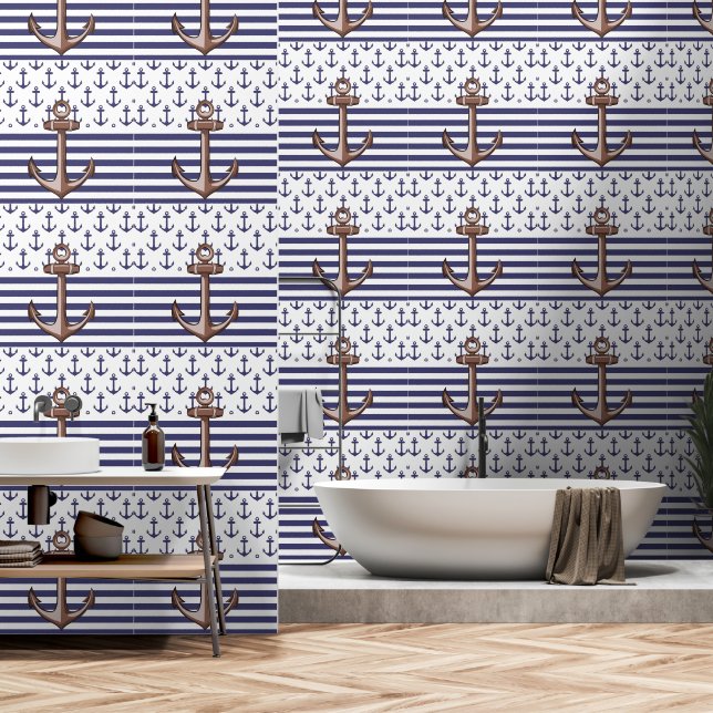 Maritieme Badkamer Behang (Badkamer)
