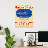 Maritieme dienst - Zijdelings Uitzicht van het sch Poster (Thuiskantoor)