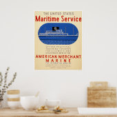 Maritieme dienst - Zijdelings Uitzicht van het sch Poster (Keuken)