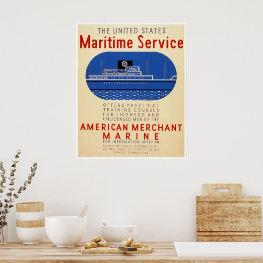 Maritieme dienst - Zijdelings Uitzicht van het sch Poster (Keuken)