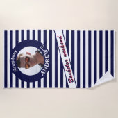 Maritieme grappige foto vrijgezellenfeest strandlaken (Voorkant)