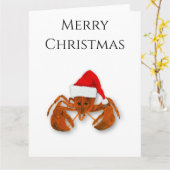 Maritieme Kerstman Kreeft Kaart (Gele Bloem)