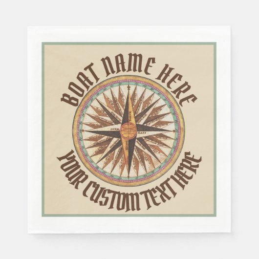 Maritieme  kompas Roos Aangepast Servet (Voorkant)