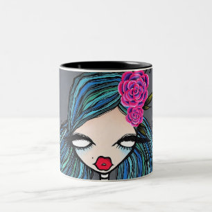 "Maritieme" Mok, zwart Tweekleurige Koffiemok