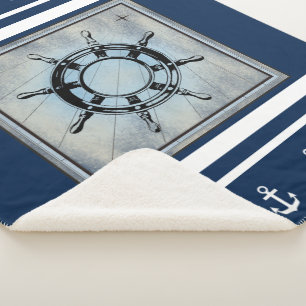 Maritieme Navy Thema Sherpa Dekbed Deken