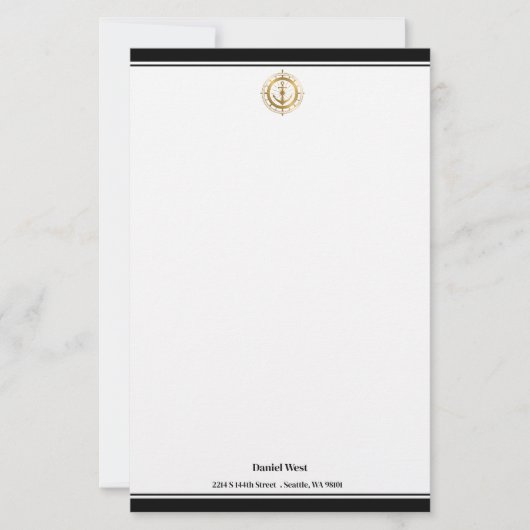 Maritieme print aangepaste briefpapier (Voorkant)