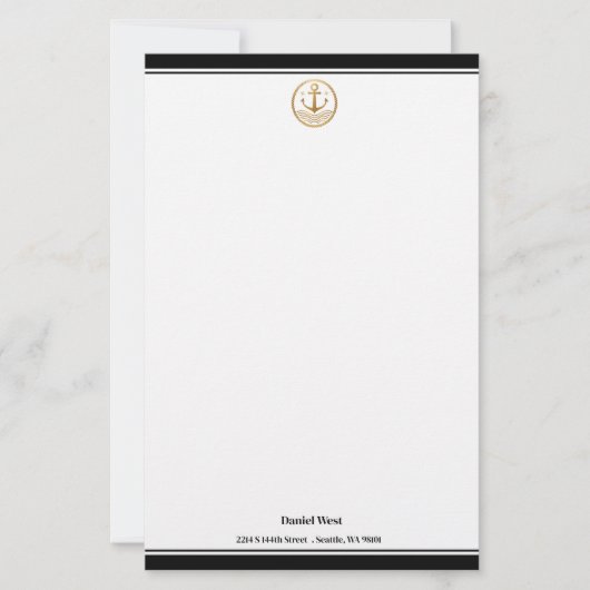 Maritieme print aangepaste briefpapierpapier briefpapier (Voorkant)
