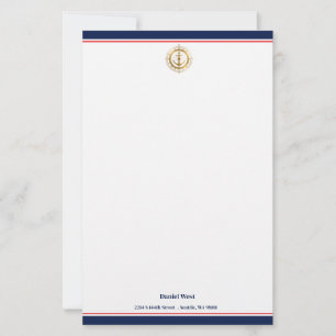 Maritieme print aangepaste kantoorartikelen papier