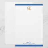 Maritieme print aangepaste kantoorartikelen papier (Voorkant / Achterkant)