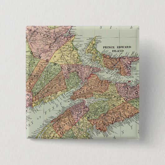 Maritieme provincies van Canada Vierkante Button 5,1 Cm (Voorkant)