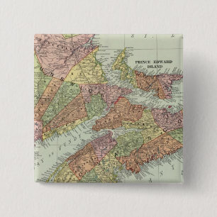 Maritieme provincies van Canada Vierkante Button 5,1 Cm