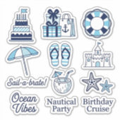 Maritieme "Sail-a-brate" stickerpakket Sticker (Voorkant)