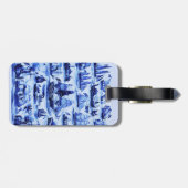 MARITIEME, SCHEPEN, ZEEVAARTUIGEN, marineblauw Bagagelabel (Achterkant horizontaal)