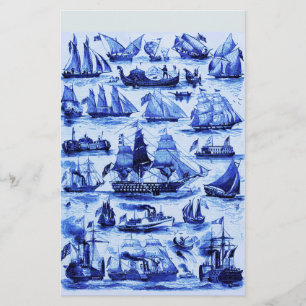 MARITIEME,  SCHEPEN, ZEEVAARTUIGEN, marineblauw Briefpapier