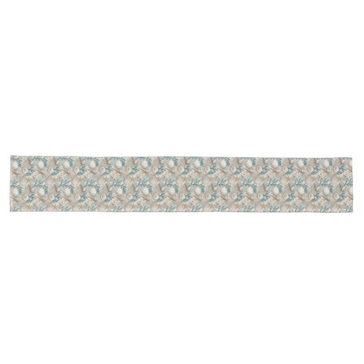 Maritieme Seashells-Patterned Table Runner Nautica Lange Tafelloper (Horizontaal)