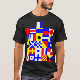 Maritieme seinvlaggen alfabet A–Z ontwerp T-shirt