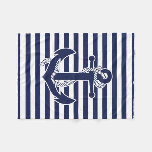 Maritieme Thema Geschenken Fleece Deken Met Anker (Voorkant (Horizontaal))