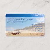 Maritieme vakantie tour zand duin reisagent stijl visitekaartje (Achterkant)