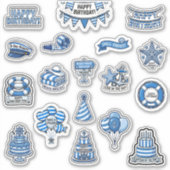 Maritieme verjaardagsparty stickerverzameling sticker (Voorkant)