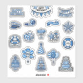 Maritieme verjaardagsparty stickerverzameling sticker (Vel)