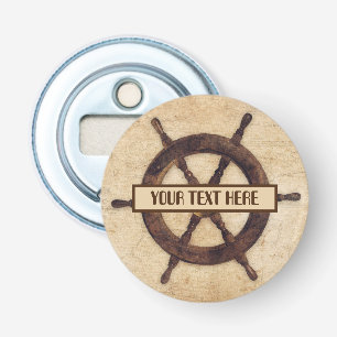 Maritieme Vintage Wooden Helm Button Flesopener