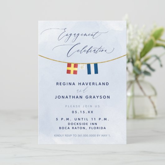 Maritieme vlag Initialen Nautische Ingagement Part Kaart (Staand voorkant)