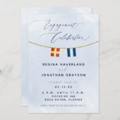 Maritieme vlag Initialen Nautische Ingagement Part Kaart (Voorkant / Achterkant)