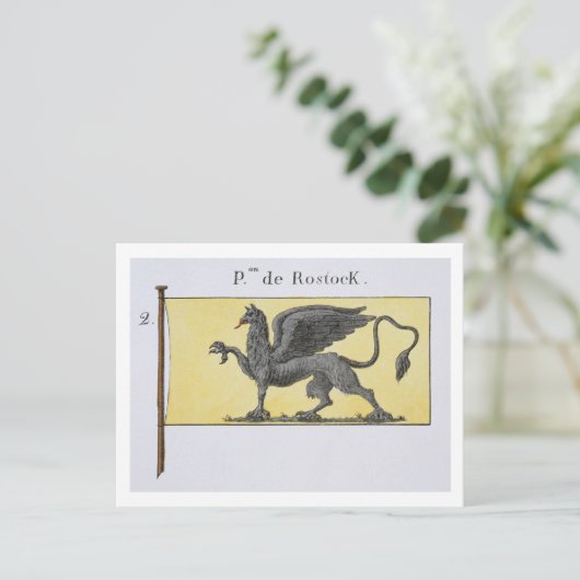 Maritieme vlag met Griffin Emblem die de Rost aand Briefkaart (Staand voorkant)