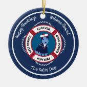 Maritieme Welkom Aboard Sailor Dog Keramisch Ornament (Voorkant)
