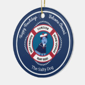 Maritieme Welkom Aboard Sailor Dog Keramisch Ornament (Links)