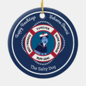 Maritieme Welkom Aboard Sailor Dog Keramisch Ornament (Achterkant)