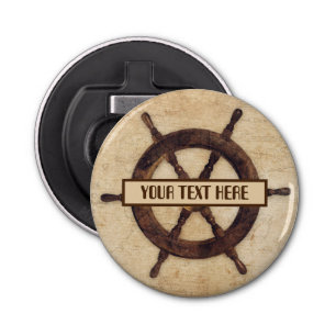 Maritieme  Wooden Helm Button Flesopener