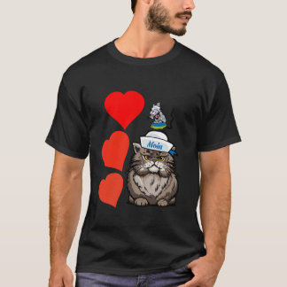 Maritieme Zeilers Hart Harten Kat Rat Verjaardag G T-shirt