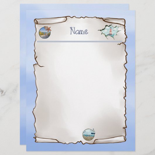 Maritim notizblock briefhoofd (Voorkant / Achterkant)