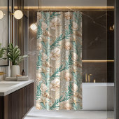 Maritime Curtain Light Brown and Blue Beach Look Douchegordijn