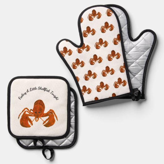 Maritime Lobster Ovenwant & Pannenlap Set (Voorkant / Achterkant)