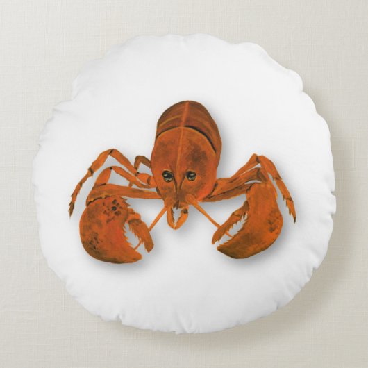 Maritime Lobster Rond Kussen (Voorkant)