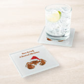 Maritime Santa Lobster Glazen Onderzetter (Schuin)