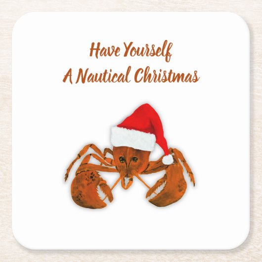 Maritime Santa Lobster Kartonnen Onderzetters (Voorkant)