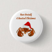 Maritime Santa Lobster Ronde Button 3,2 Cm (Voorkant)