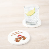 Maritime Santa Lobster Zandsteen Onderzetter (Zijkant)