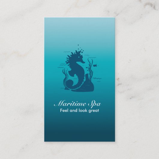 MARITIME SPA SEAHORSE ALGA EN CORALS BLUE VISITEKAARTJE (Voorkant)