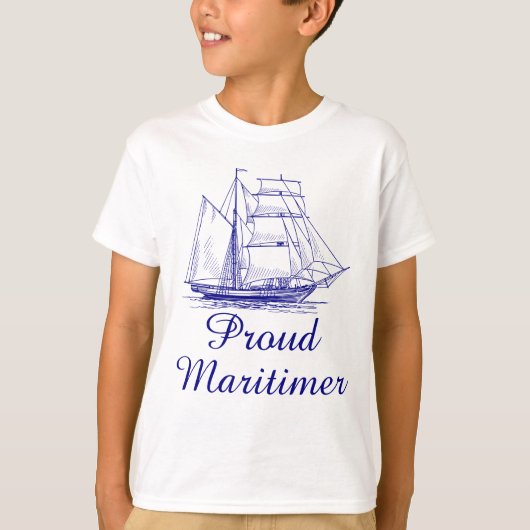 Maritimer T-shirts zeemanserend schip (Voorkant)